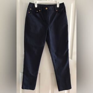 Tory Burch Navy Blue Cropped Trouser Pants 28” waist EUC